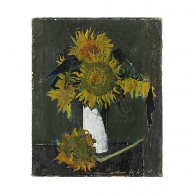 Appraisal: ROBERT VERNET-BONFORT FRENCH B TOURNESOLS SUNFLOWERS Oil on canvas signed