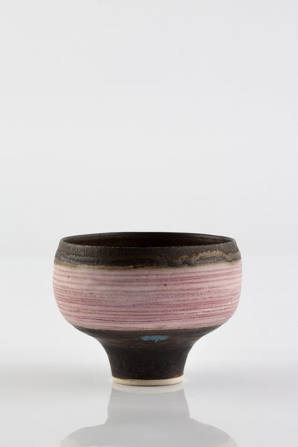 Appraisal: Lucie Rie British - Footed bowl circa manganese rim turquoise