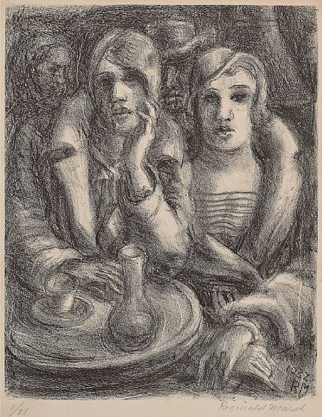 Appraisal: Reginald Marsh American - Caf D me S Lithograph printed