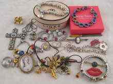 Appraisal: A mixed lot of silver white metal and costume jewellery