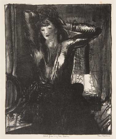 Appraisal: GEORGE BELLOWS Girl Fixing Her Hair Lithograph - x mm