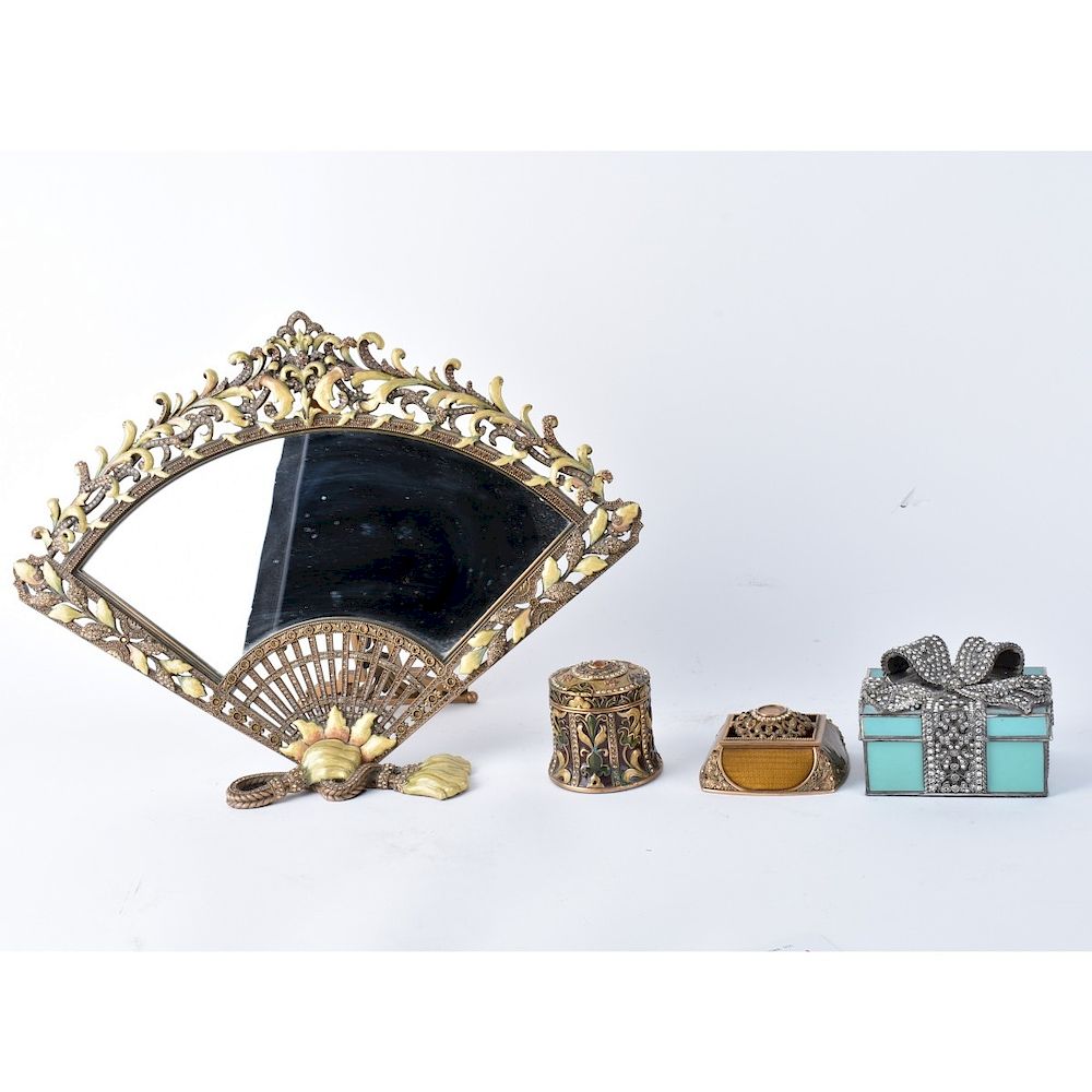 Appraisal: Four Edgar Berebi Dressing Table Accessories Four Edgar Berebi Limited