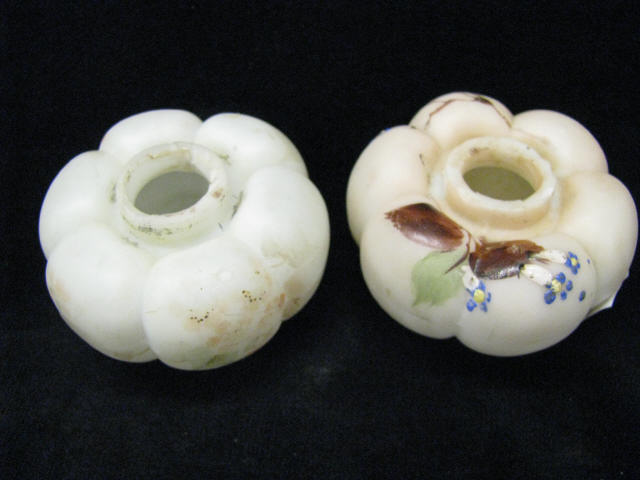 Appraisal: Mt Washington Satin Art Glass Salt Pepper melon form handpainted