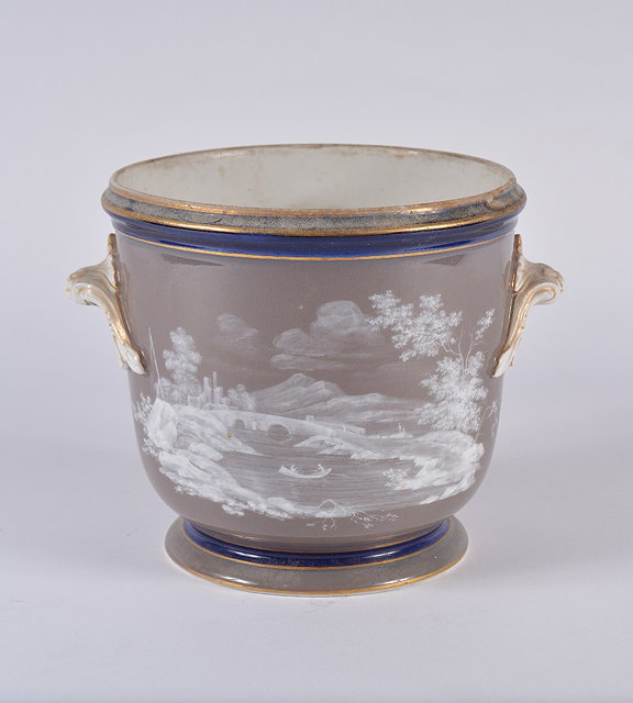 Appraisal: A continental porcelain wine coolerlate th Centurydecorated with pate sur