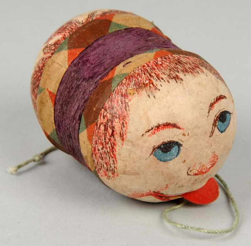 Appraisal: Dresden-Type -Faced Mechanical Squeak Toy Description Stamped Germany Well painted