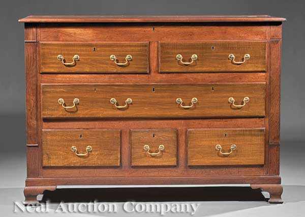 Appraisal: A George-III Style Mahogany Blanket Chest th c rectangular top