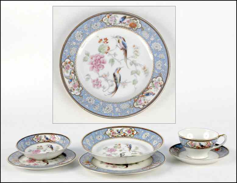 Appraisal: HUTSCHENREUTHER PORCELAIN DINNER SERVICE Bearing a floral motif with birds