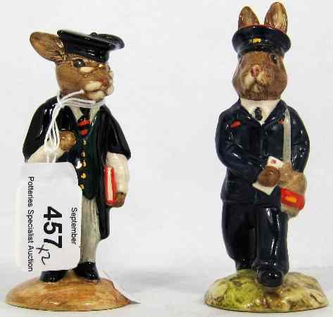 Appraisal: Royal Doulton Bunnykins Figures Postman Bunnykins DB And schoolmaster Bunnykins