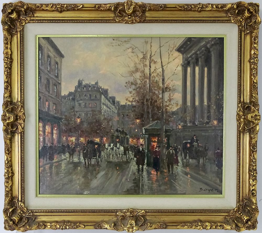 Appraisal: Jean Boyer b French Street Scene Painting Jean Boyer born