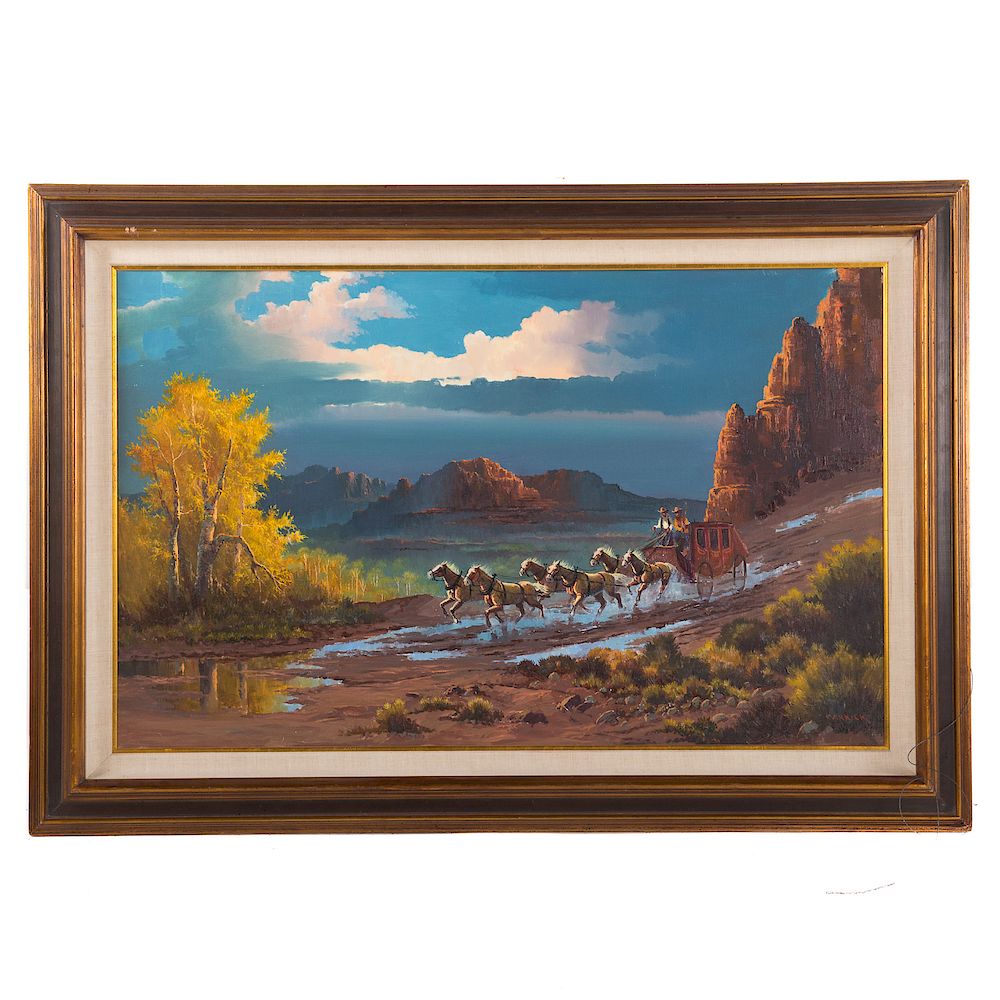 Appraisal: Beverly Jamison Carrick Sunset on the Rim American b Oil