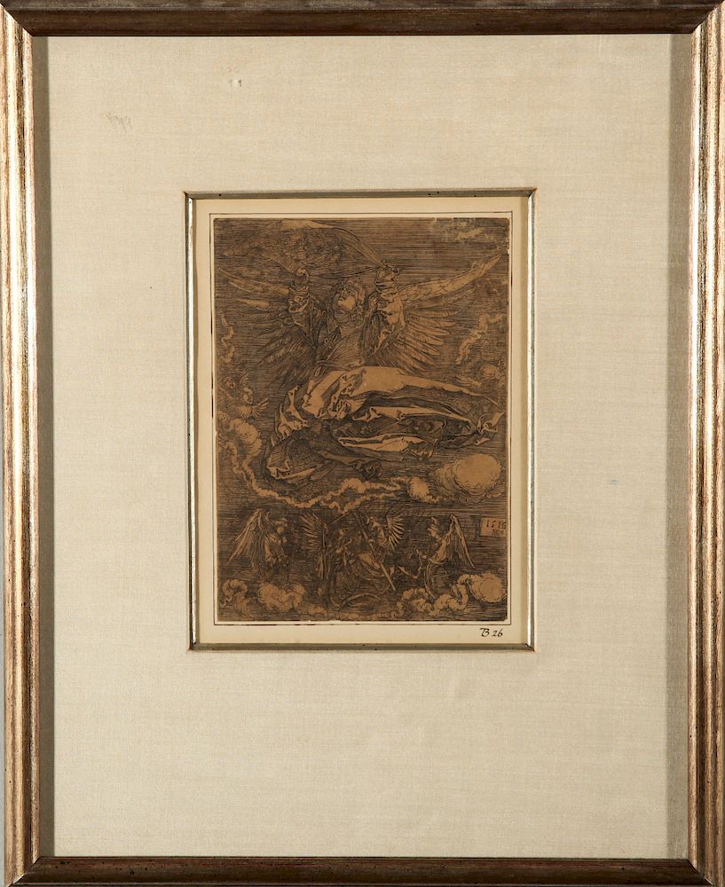 Appraisal: Albrecht Durer Sudarium Held by One Angel Etching Albrecht Durer