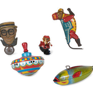 Appraisal: Four Tin Lithograph Toys th Century comprising a German 'Harold