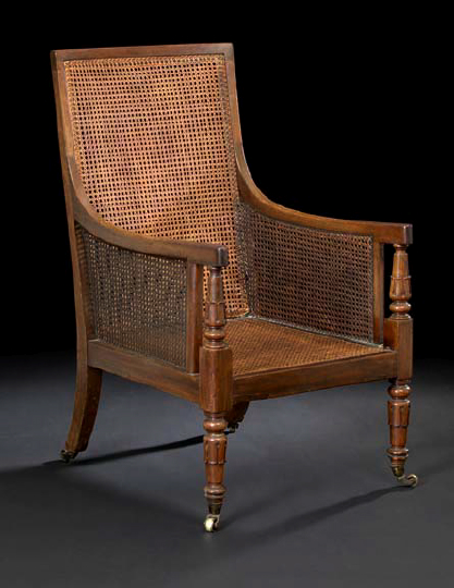 Appraisal: Good Regency Mahogany and Cane Bergere first quarter th century