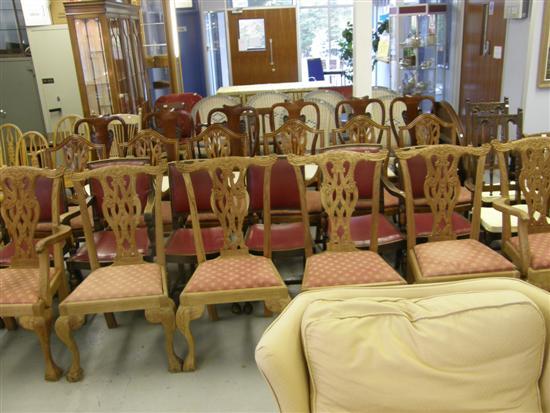 Appraisal: Set of six mahogany Chippendale style dining chairs