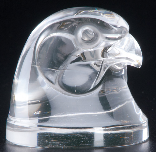 Appraisal: R LALIQUE Mascot hood ornament Tete D'Epervier clear and frosted