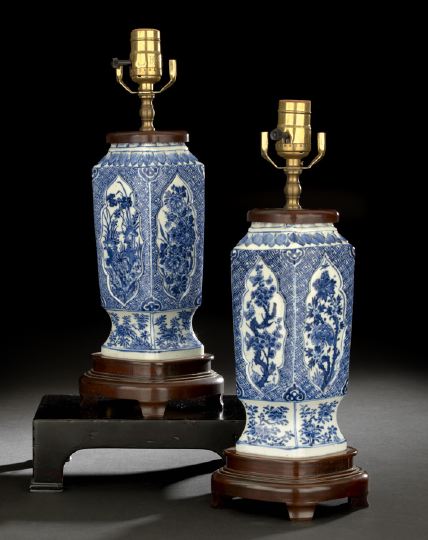 Appraisal: Pair of Chinese Blue and White Porcelain Vases each of