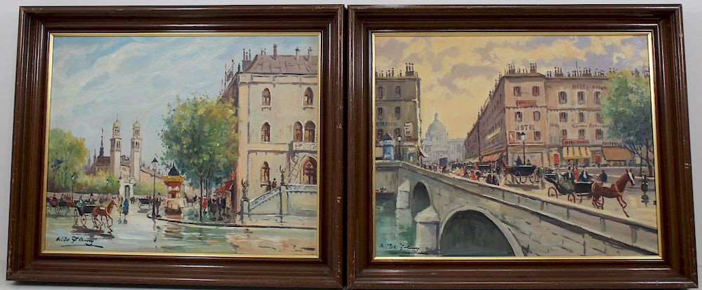 Appraisal: A De Fleury born Paris Street Scenes A De Fleury