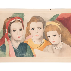 Appraisal: After Marie Laurencin French - Trois femmes en buste color