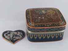 Appraisal: A cloisonne enamelled box approx x cm together with a