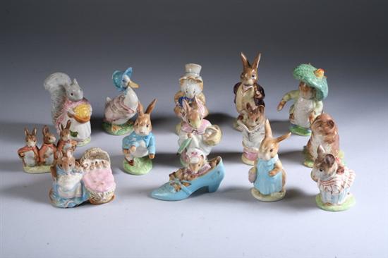 Appraisal: BEATRIX POTTER CERAMIC FIGURINES BY BESWICK Including Mr Benjamin Bunny