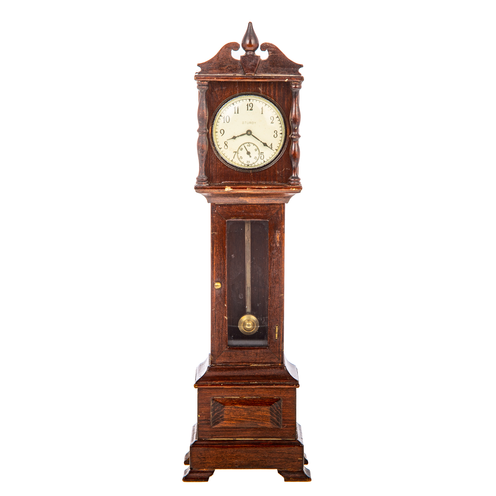 Appraisal: AMERICAN CARVED WOOD TALL CASE CLOCK WATCH HUTCH First quarter