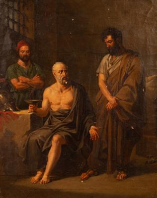 Appraisal: th Century School The Death of Socrates oil on canvas