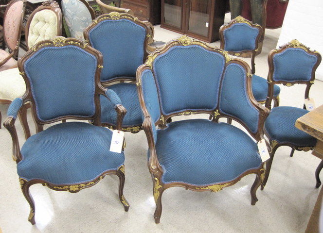 Appraisal: FIVE-PIECE LOUIS XV STYLE SEATING FURNITURE SET Continental late th