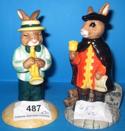 Appraisal: Royal Doulton Bunnykins figures Town Crier DB and Trumpeter DB