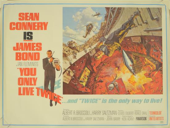 Appraisal: You Only Live Twice posters volcano scene two copies US