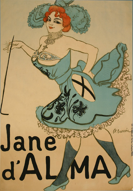 Appraisal: Adrien Barrere French - Jane d'Alma Lithographic poster in color