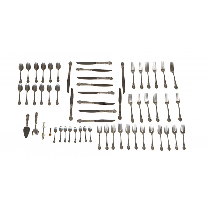 Appraisal: Fifty-Six Piece Set of Sterling Flatware th c by Heirloom