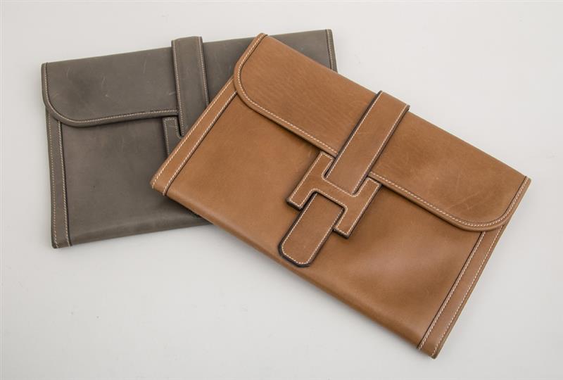 Appraisal: Two Lederer Leather Clutches x in Estimate -