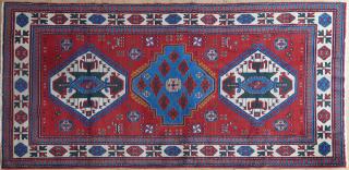 Appraisal: Semi-Antique Caucasian Kazak Carpet ' x '