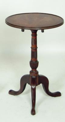 Appraisal: A MAHOGANY TRIPOD WINE TABLE early th century the circular