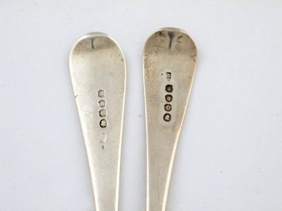 Appraisal: Thirteen George III Old English pattern tablespoons nine initialled mixed