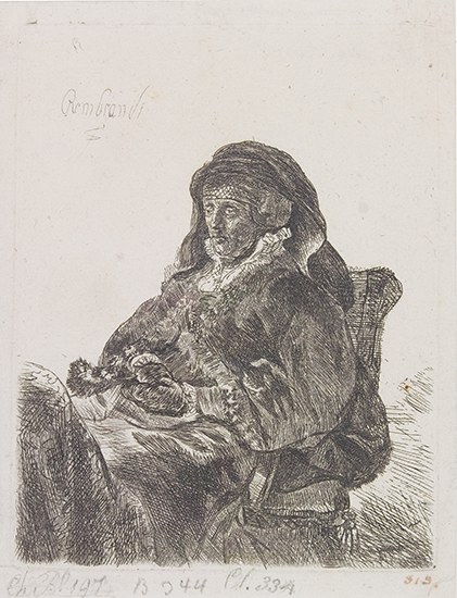 Appraisal: REMBRANDT VAN RIJN The Artist's Mother Seated in a Widow's