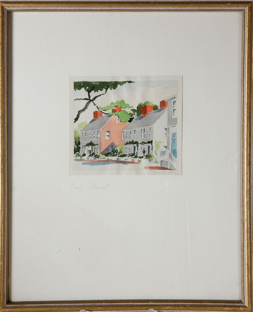 Appraisal: Doris and Richard Beer Watercolor on Paper Fair Street Doris