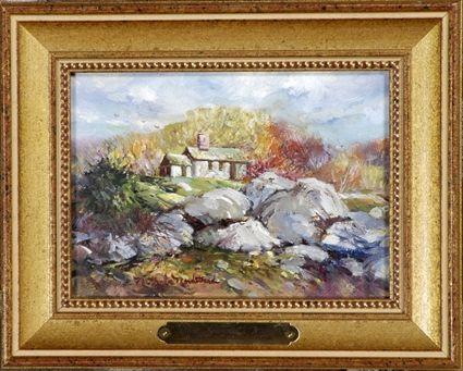 Appraisal: Nathalie J Norstrand American th C Where Stonewalls Wander Oil