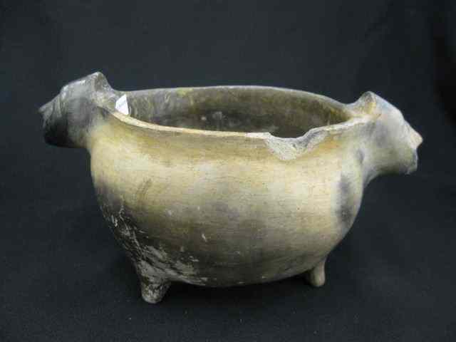 Appraisal: Catawba Indian Pottery Bowl footed face handles '' tall ''