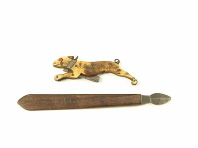 Appraisal: A George III travelling knife dated modelled as a running