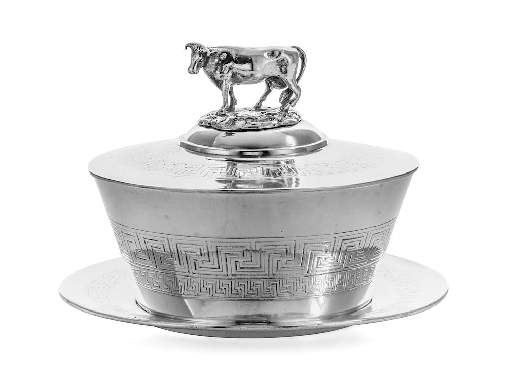 Appraisal: A Victorian Silver Covered Butter Dish A Victorian Silver Covered