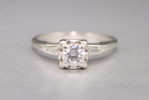 Appraisal: CT DIAMOND SOLITAIRE ENGAGEMENT RING K white gold ring contains