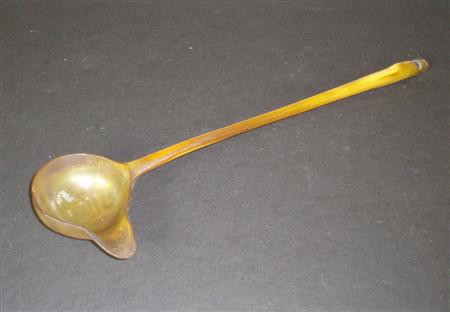 Appraisal: An th century Scottish horn ladle the tapered stem with