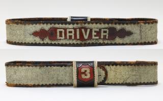 Appraisal: Antique American Firefighter Driver's Leather Belt UNITED STATES EARLY TH