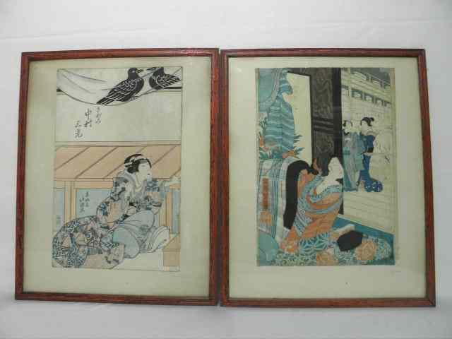 Appraisal: Two Japanese woodblock prints One by Yoshi Toshi and the