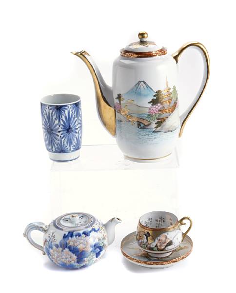 Appraisal: A collection of Asian ceramics including a Japanese coffee set