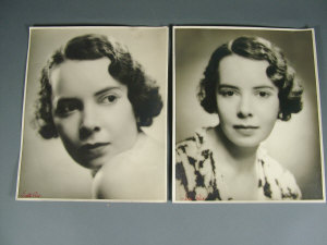 Appraisal: Walter Bird XX -Two vintage silver print portrait photographs of