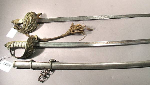 Appraisal: A lot of two Italian Navy officers swords Comprising Example