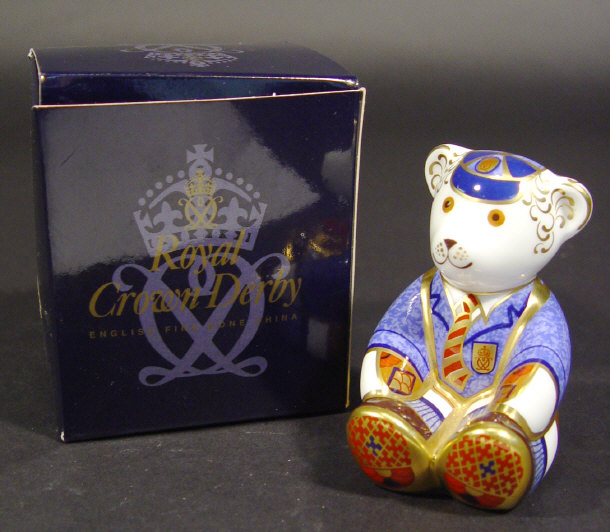 Appraisal: Royal Crown Derby schoolboy teddy paperweight with gold stopper factory