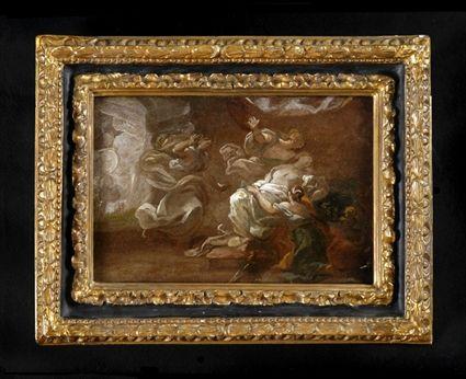 Appraisal: EUROPEAN SCHOOL ALLEGORICAL SCENE Oil on canvas relined x in